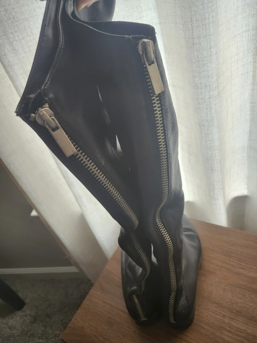 Dolce Vita Size 6.5 Black Over-the-Knee Leather Boots